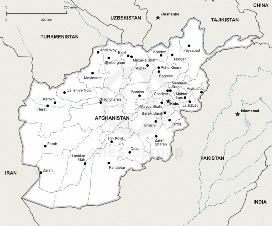 Map of Afghanistan political