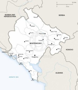 Map of Montenegro political