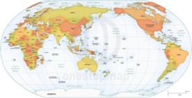 Map of World political Robinson Asia-Australia centered