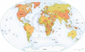 Map of World political Winkel Tripel Europe-Africa centered