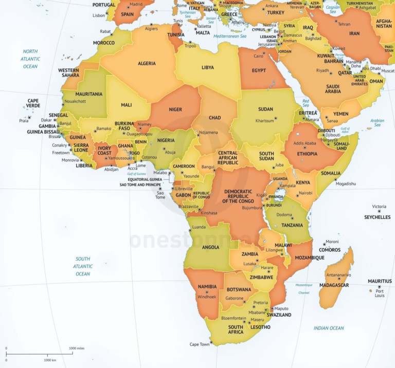 Vector map of Africa continent political