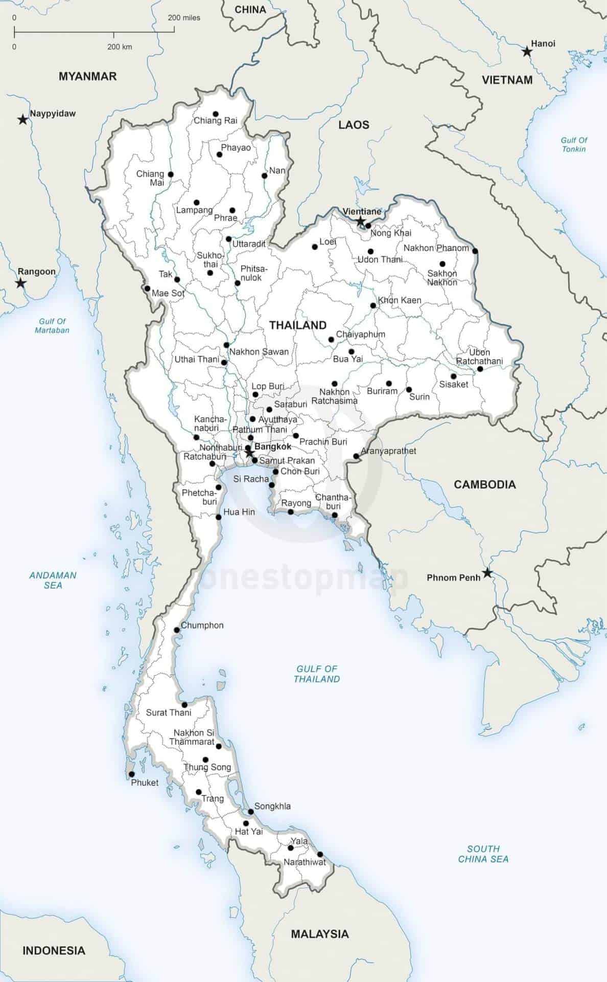 Map of Thailand political