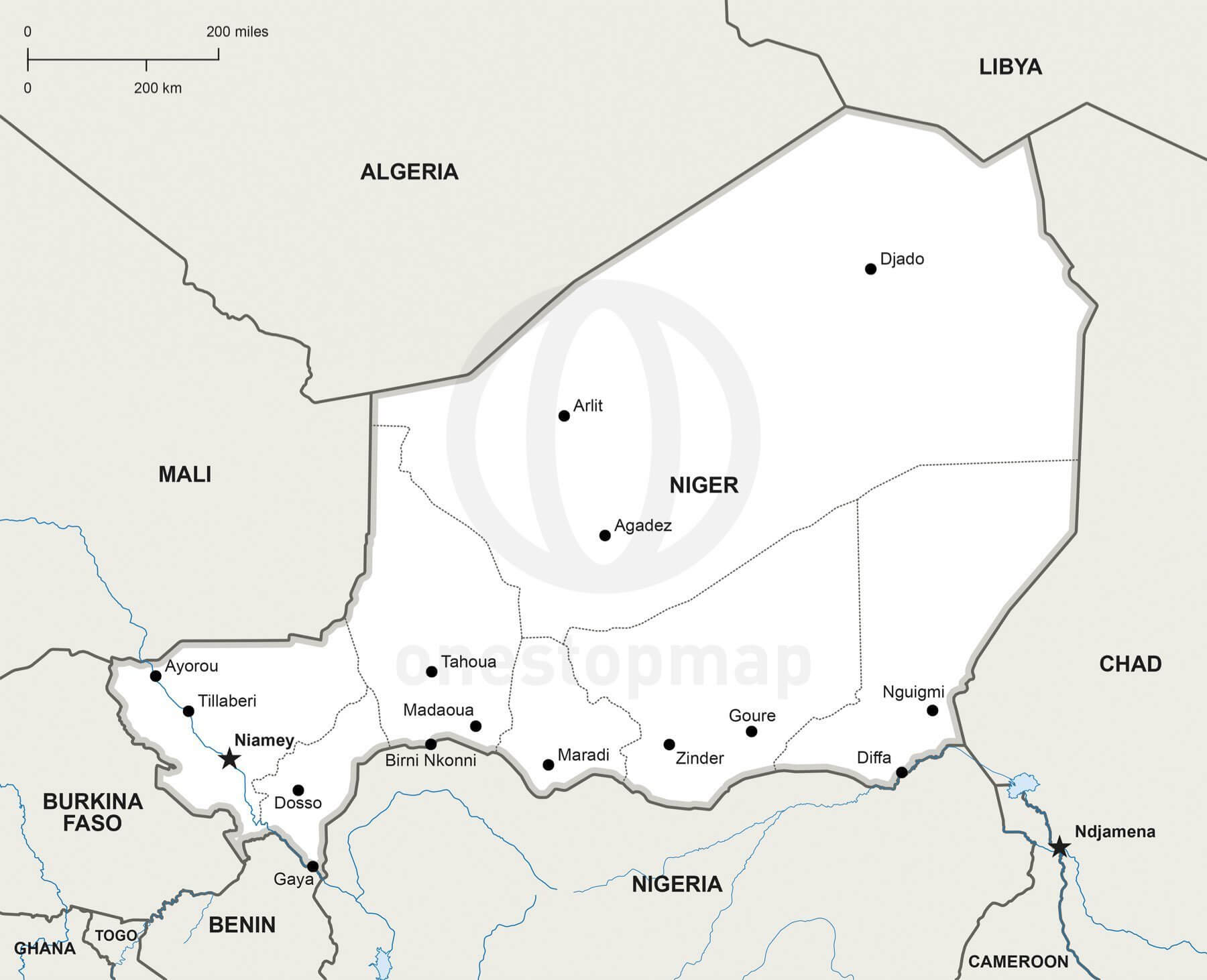 Map of Niger political