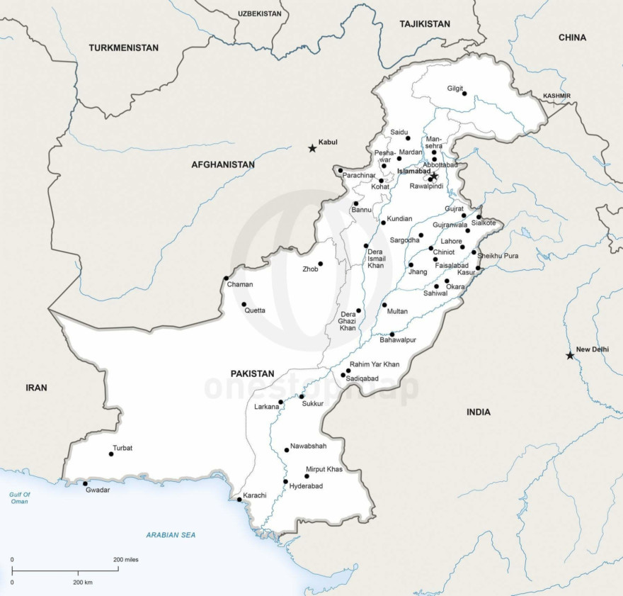 Map of Pakistan political