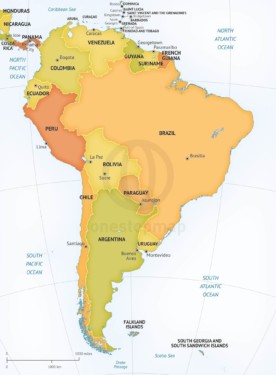 Map of South America political