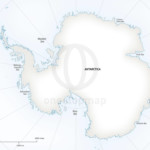 Map of Antarctica continent political