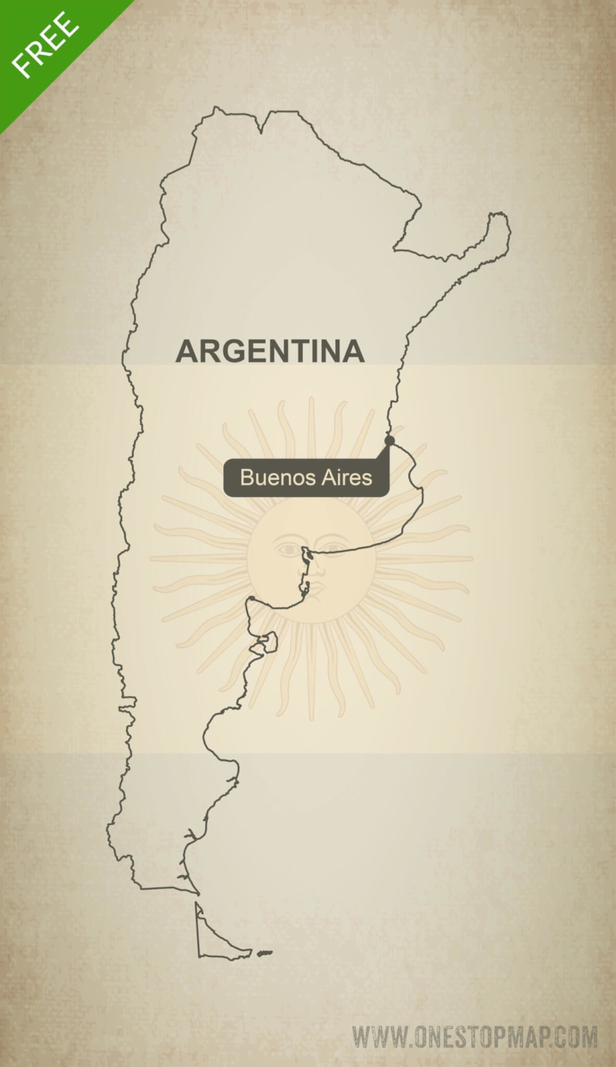 Map of Argentina outline