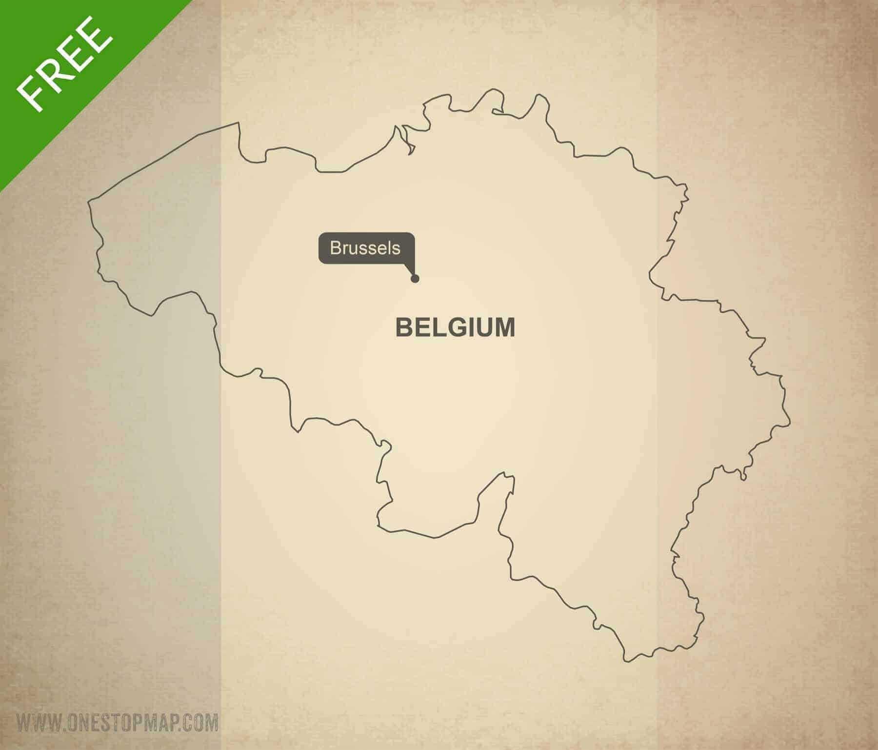 Map of Belgium outline