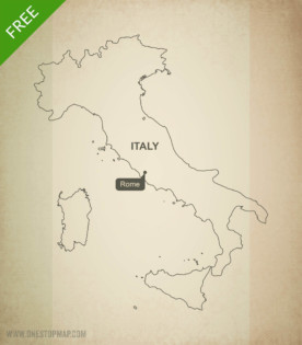 Map of Italy outline