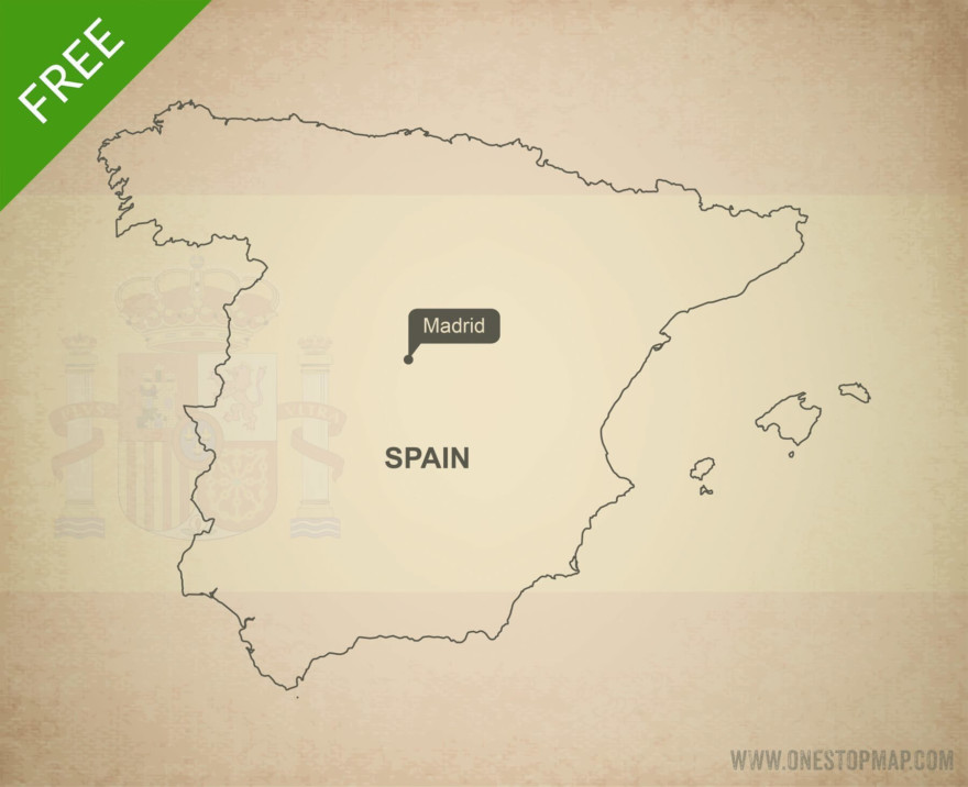Map of Spain outline