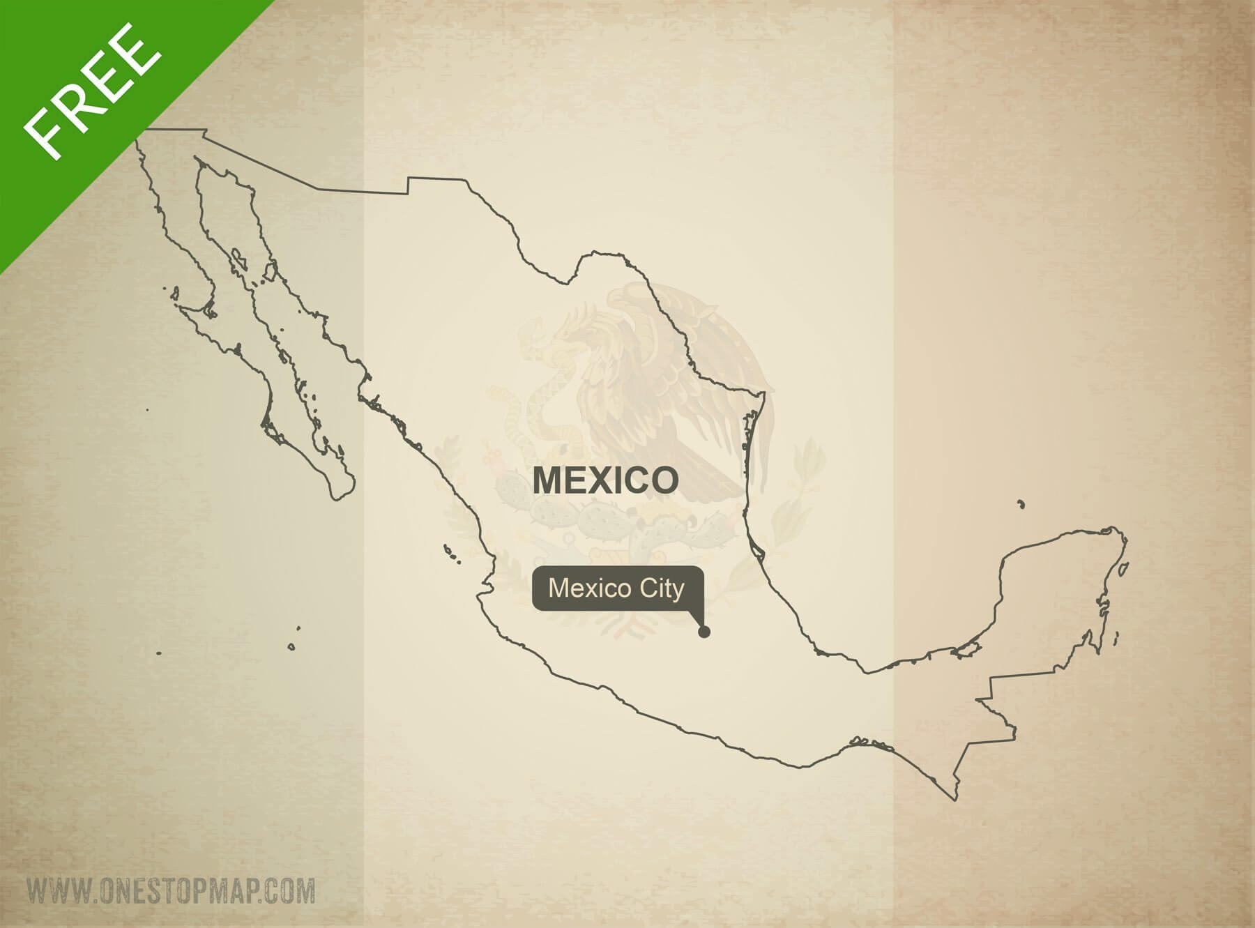 Map of Mexico outline