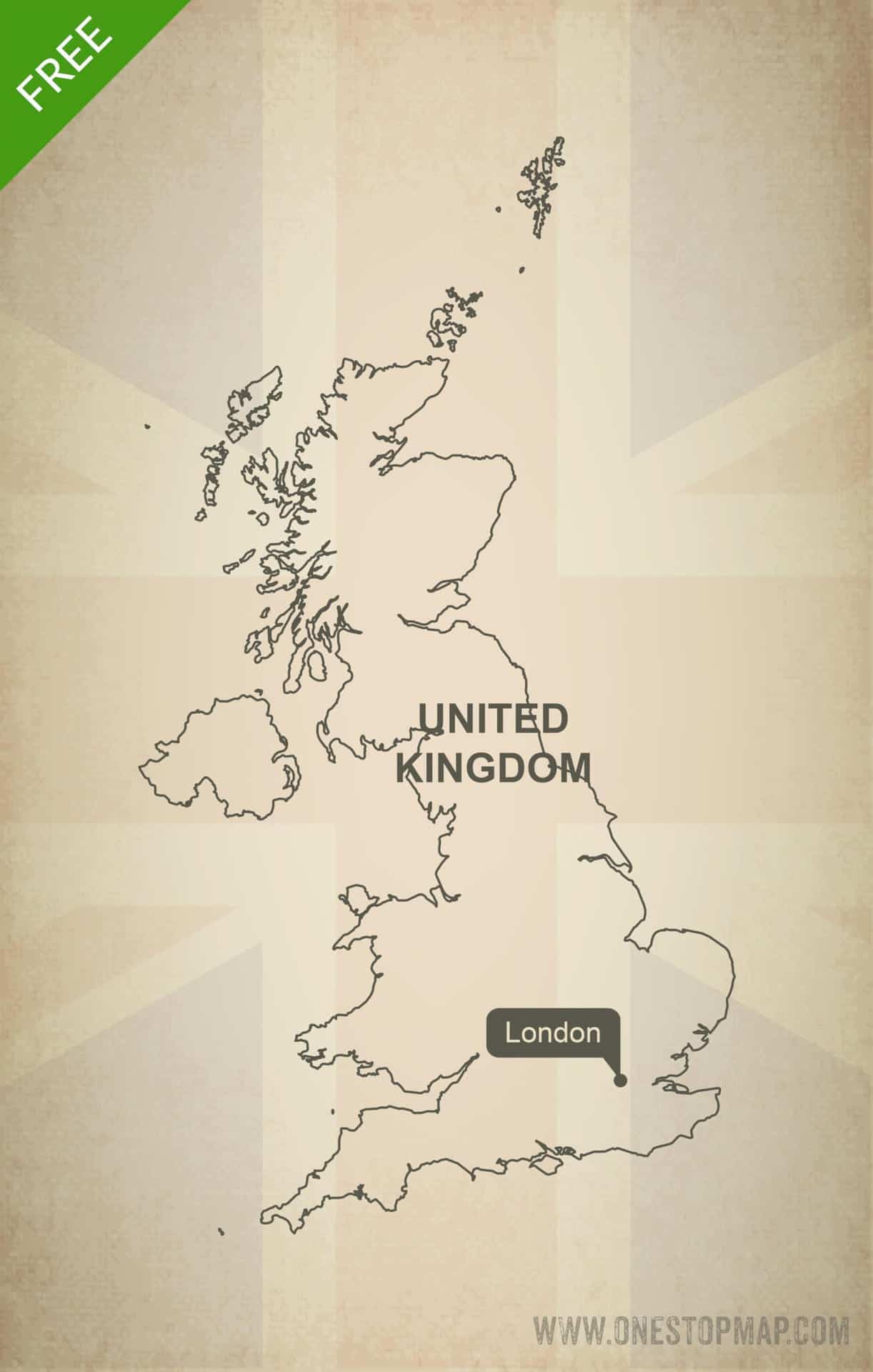 Map of United Kingdom outline