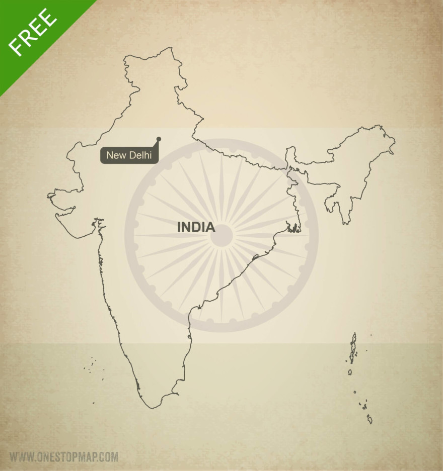 Map of India outline
