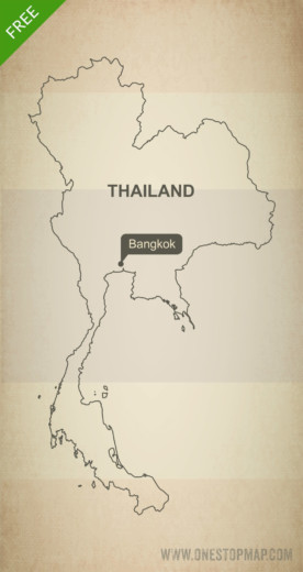 Map of Thailand outline