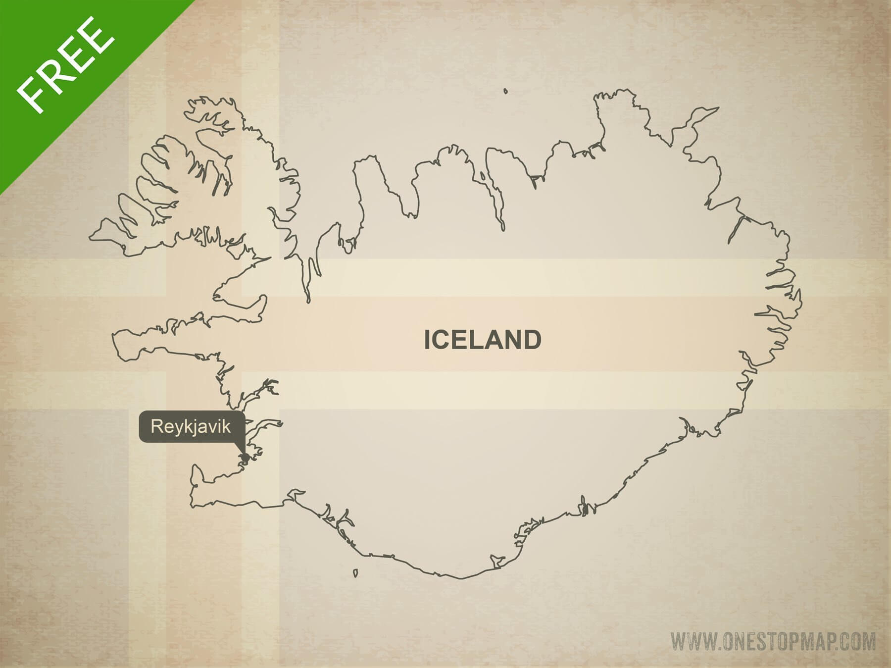 Map of Iceland outline