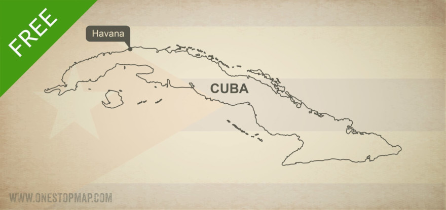 Map of Cuba outline