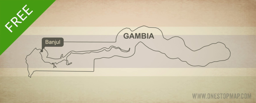 Map of Gambia outline