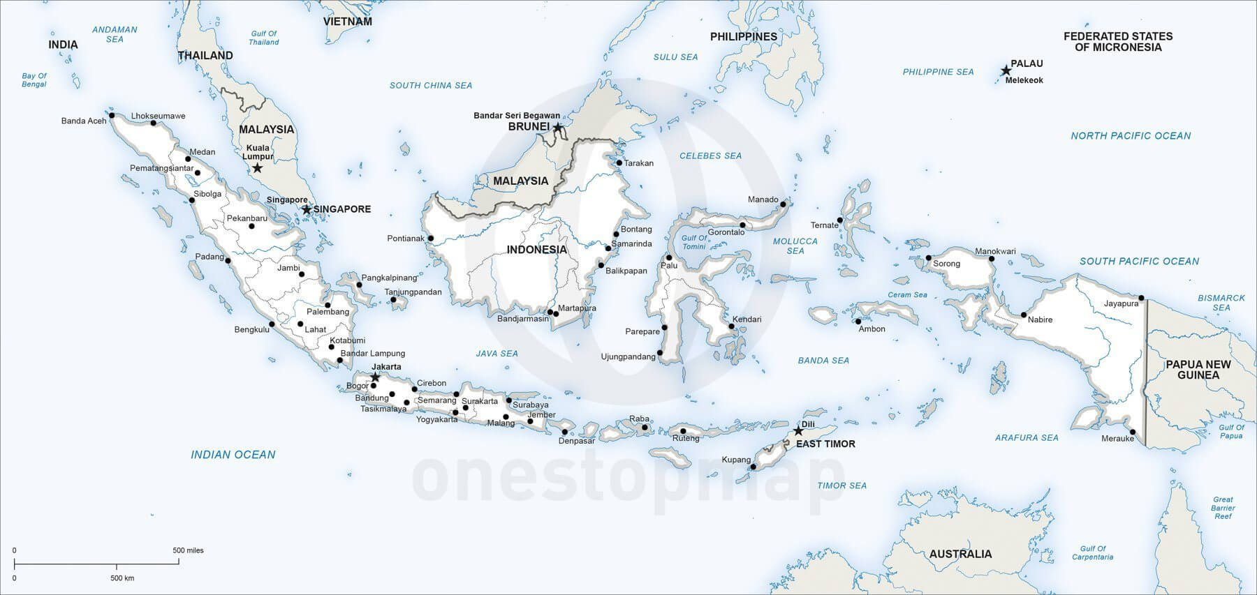 Map of Indonesia political