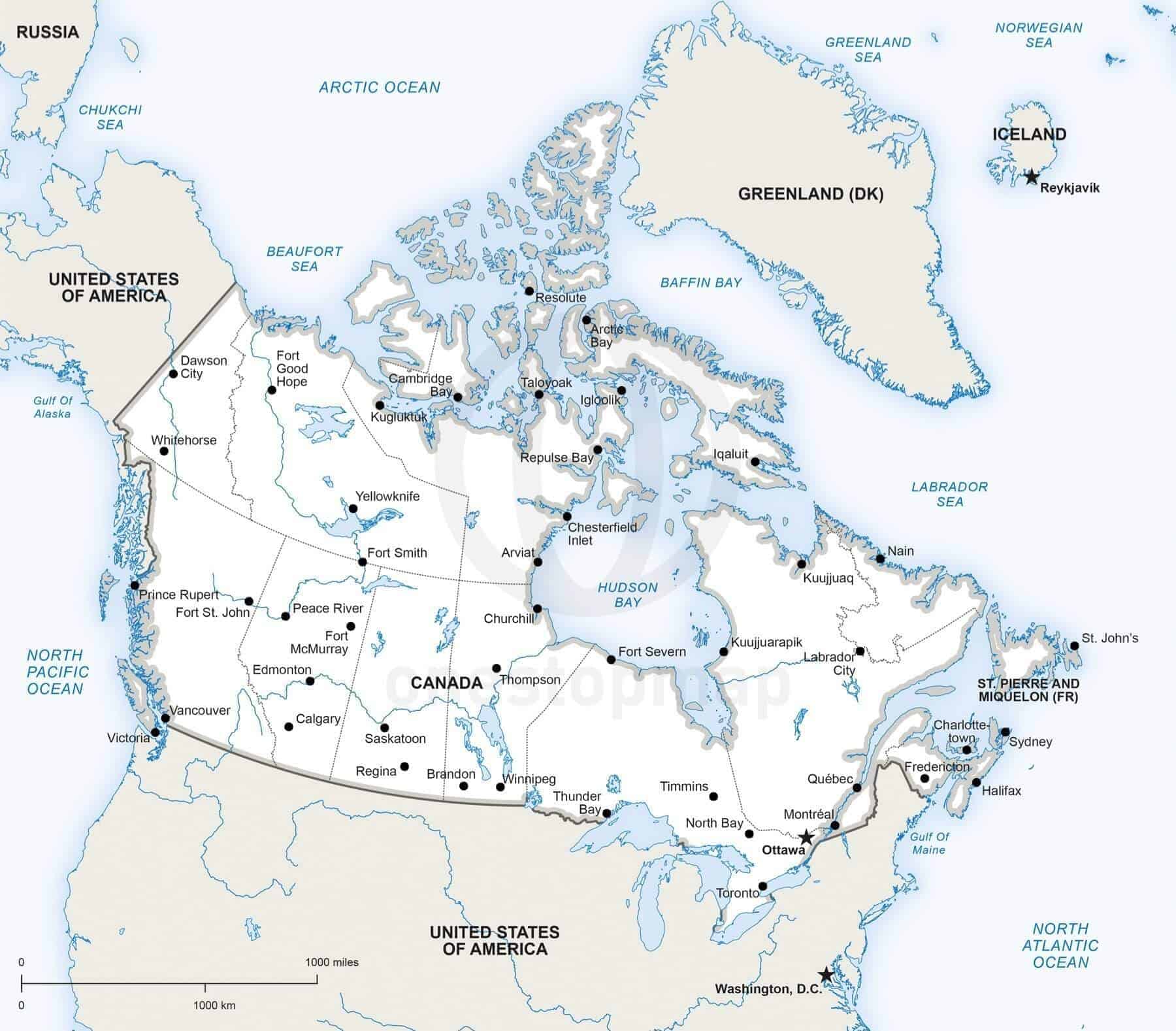 Map of Canada political