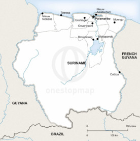 Map of Suriname political
