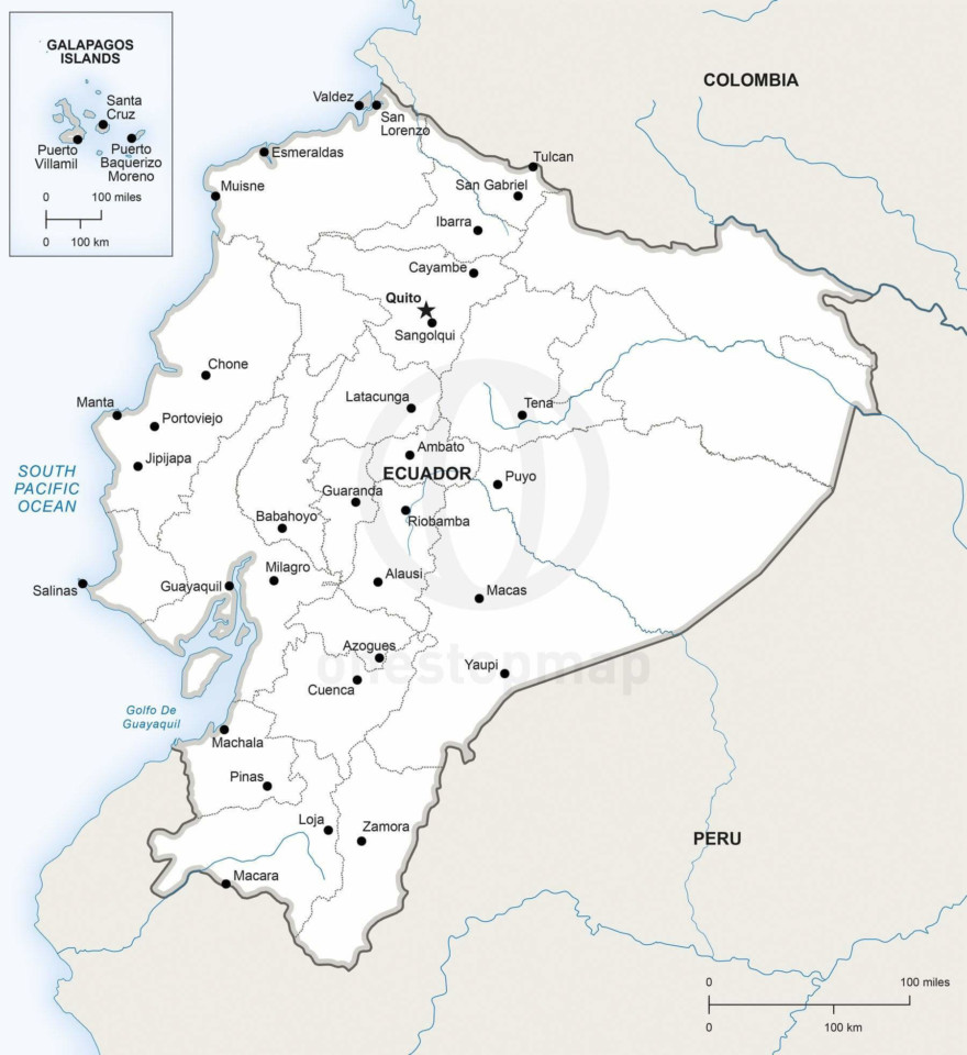 Map of Ecuador political