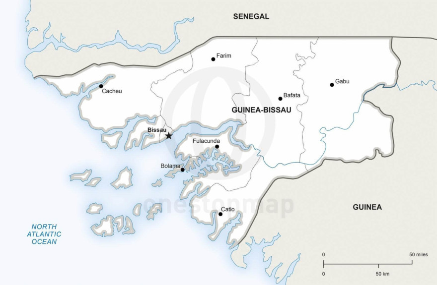 Map of Guinea-Bissau political