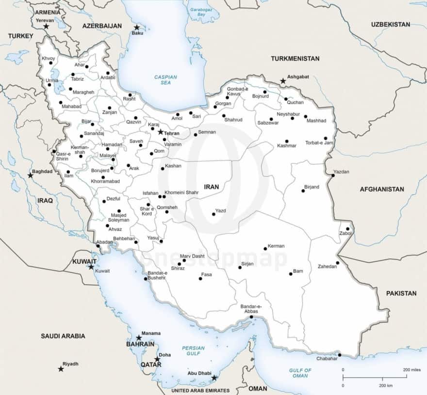 Map of Iran political