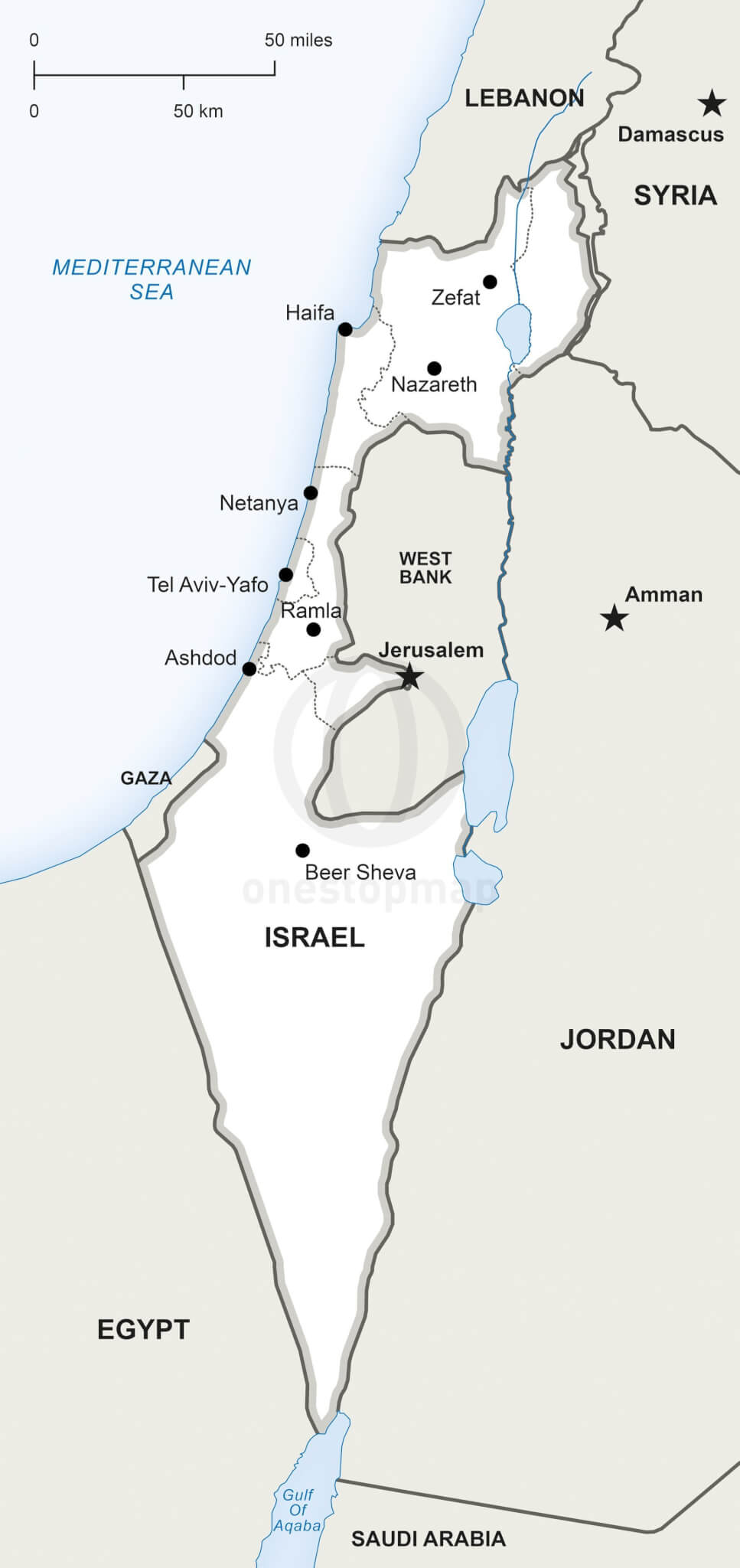 Vector Map Of Israel Political One Stop Map