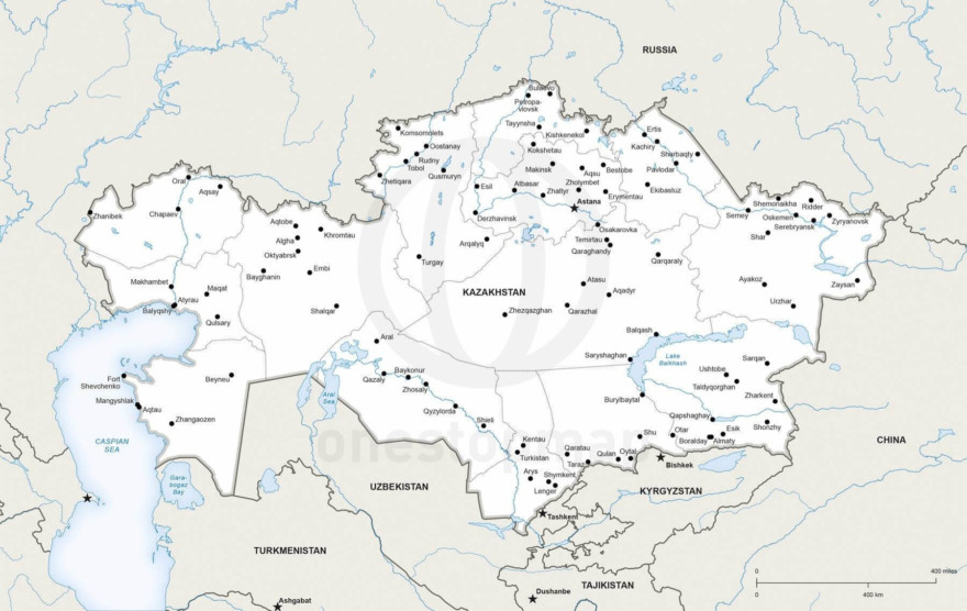 Map of Kazakhstan political