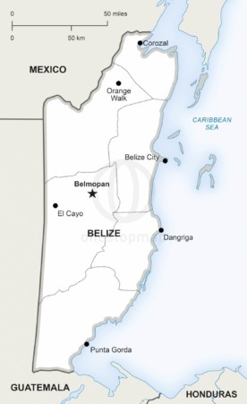 Map of Belize political