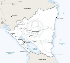 Map of Nicaragua political