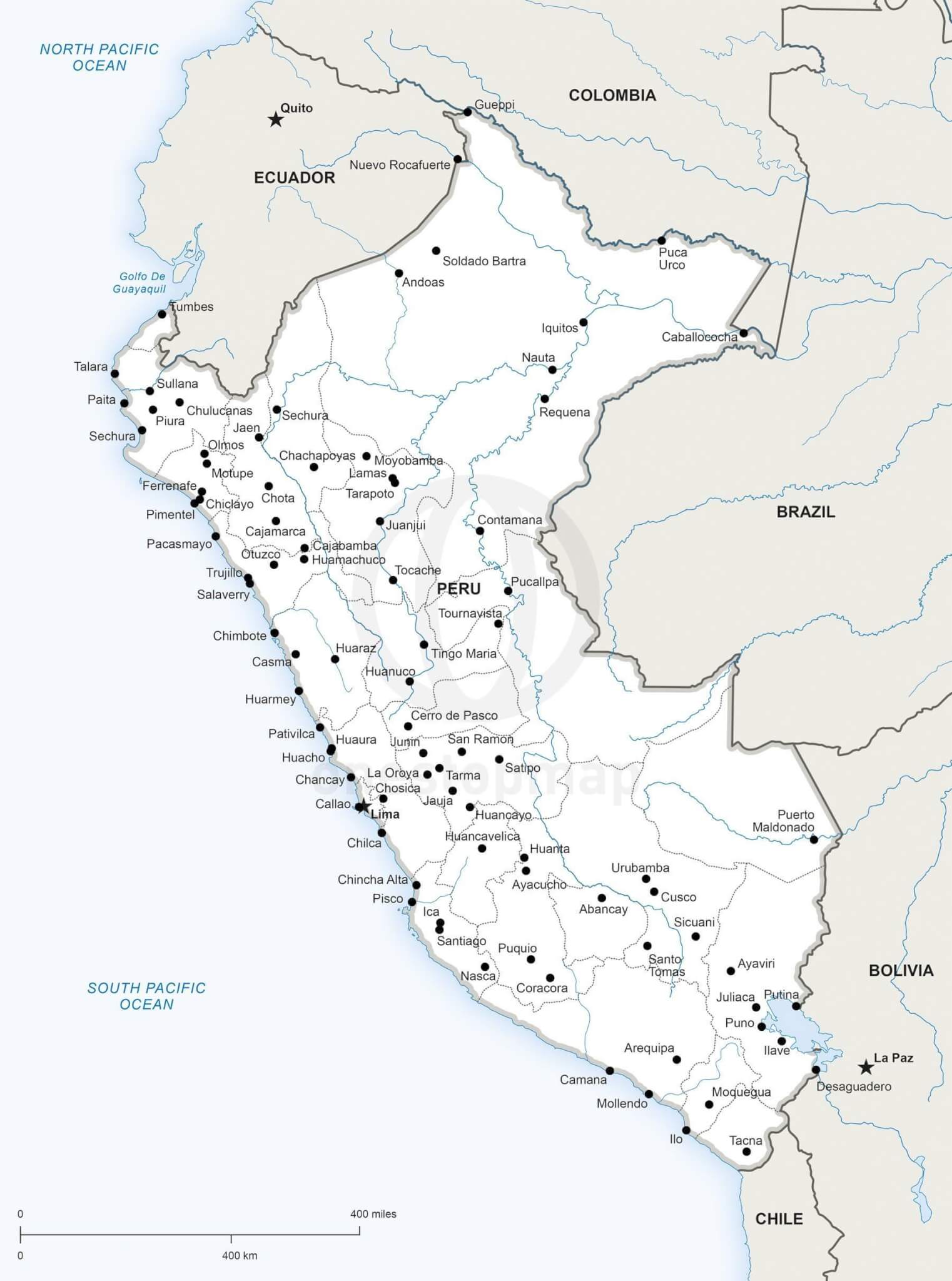 Map of Peru political