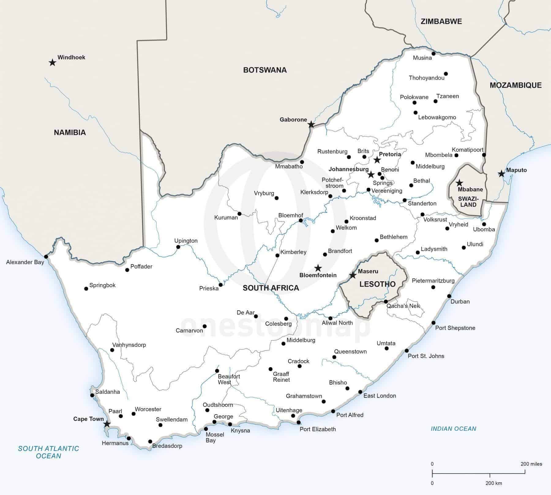 Map of South Africa political