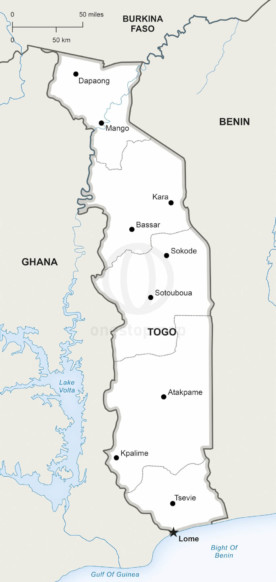 Map of Togo political