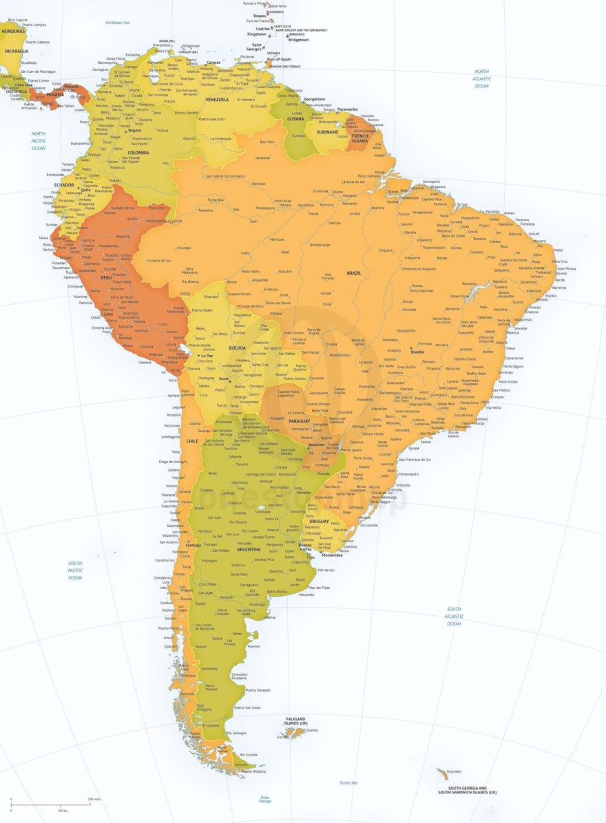 Map of South America political