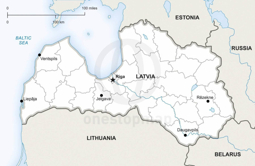 Map of Latvia political