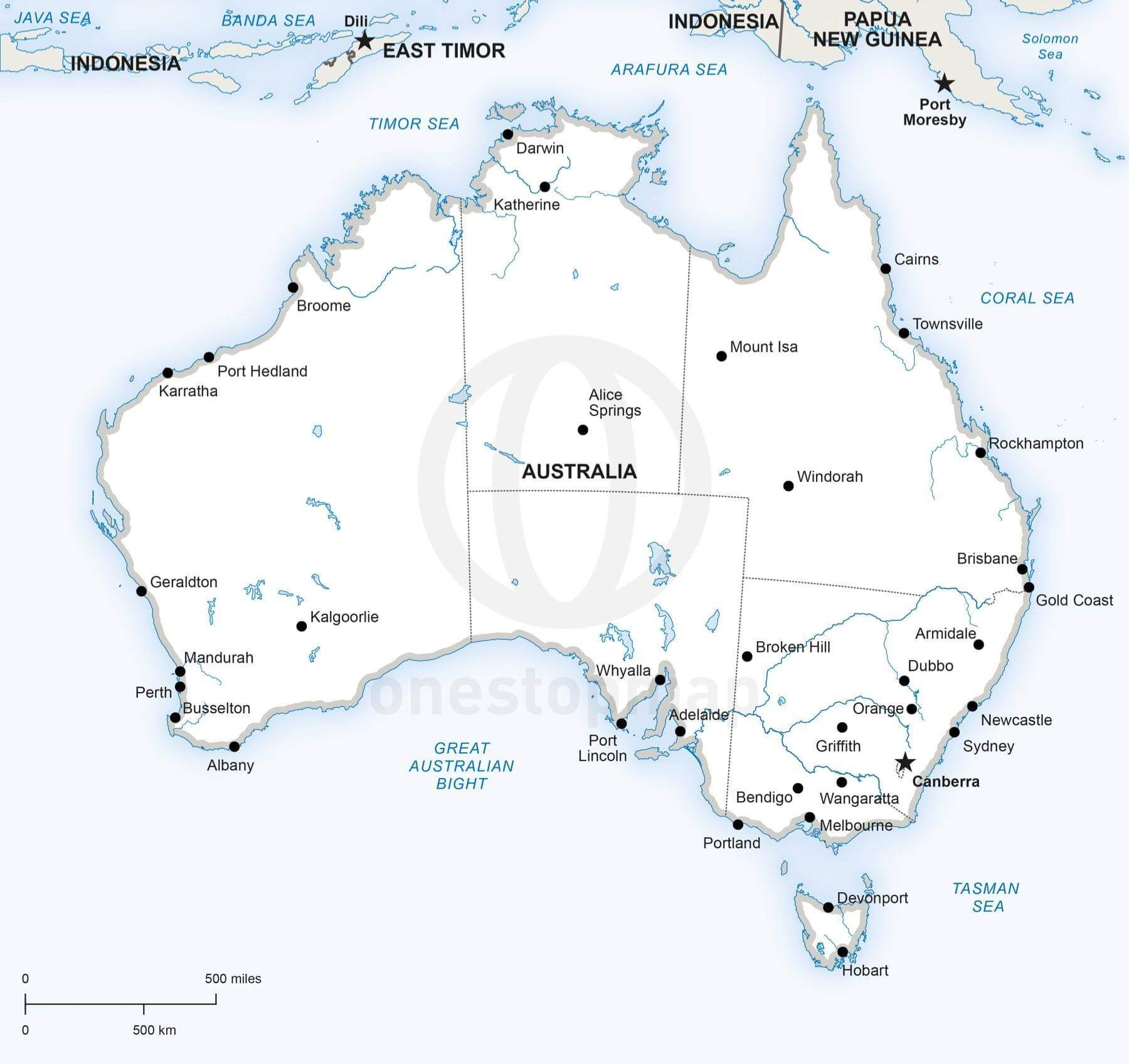 Map of Australia political