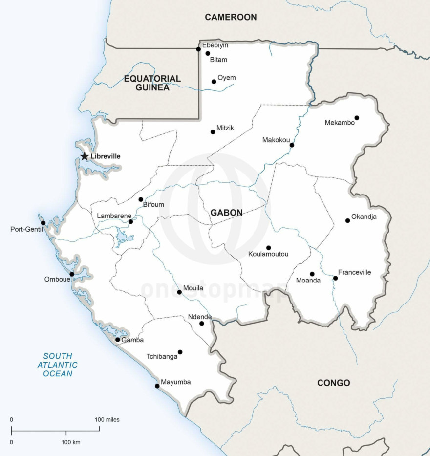 Map of Gabon political