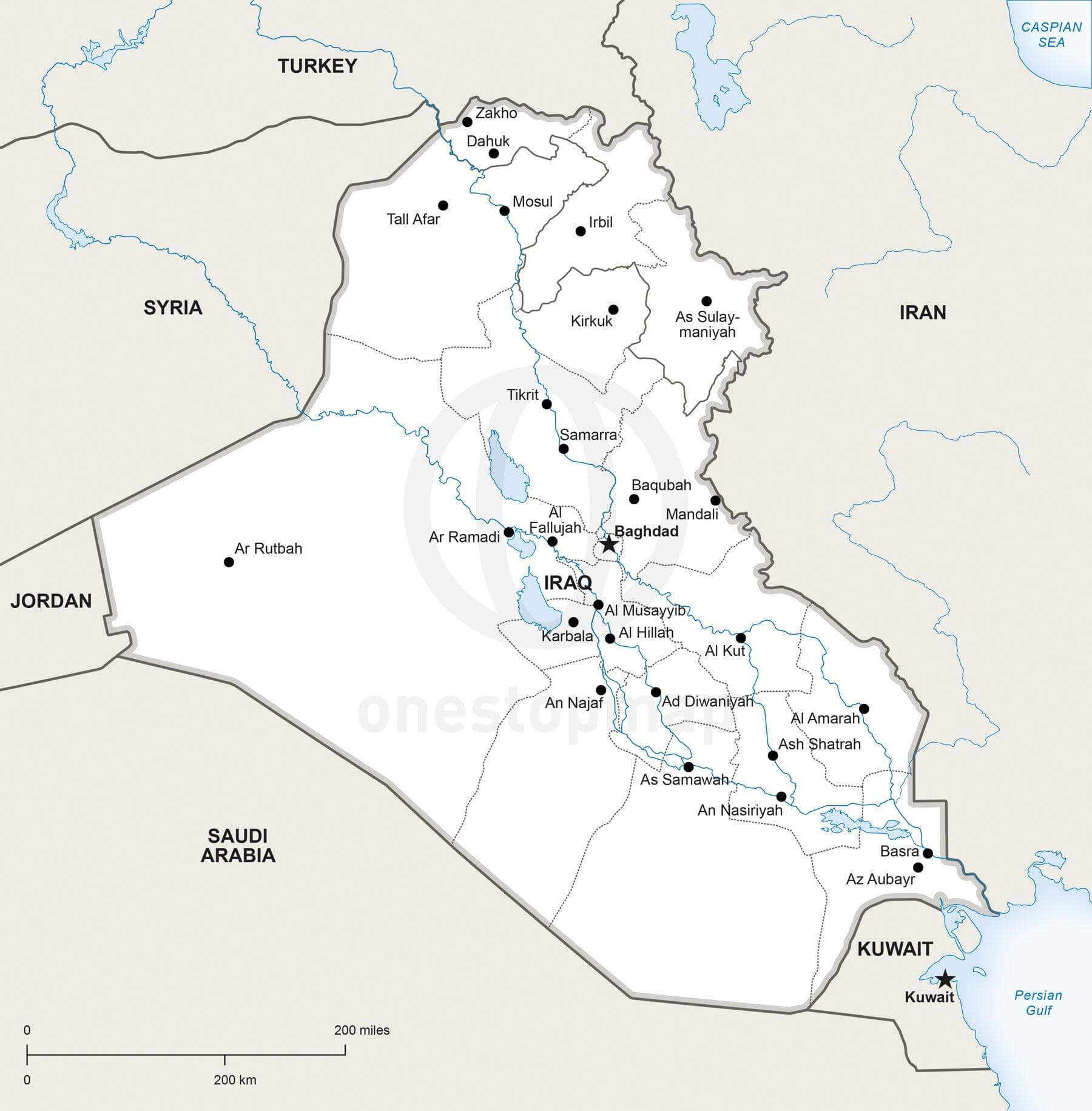 Map of Iraq political