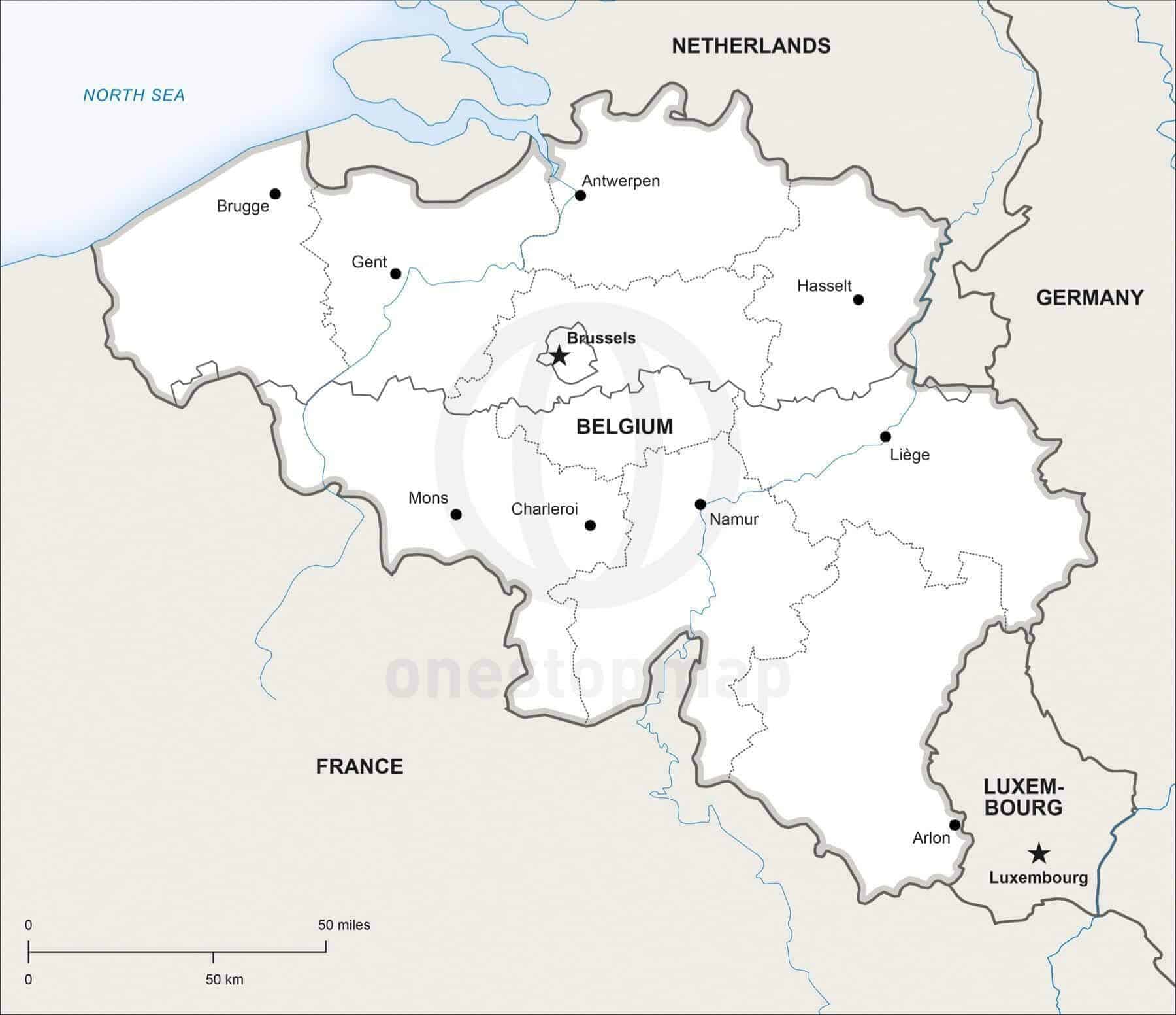 Map of Belgium political