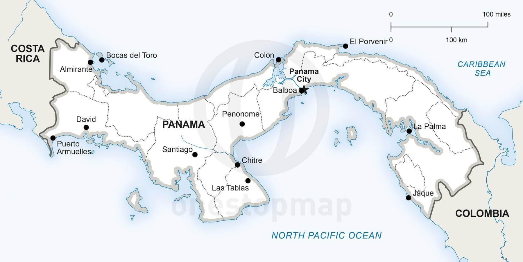 Map of Panama political