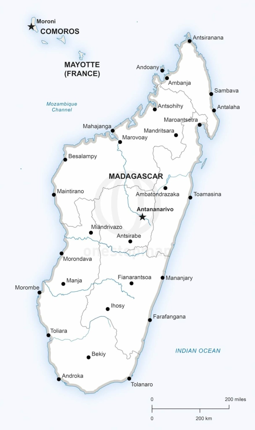 Map of Madagascar political