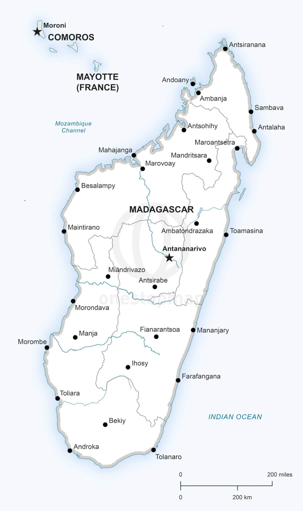Vector Map Of Madagascar Political One Stop Map