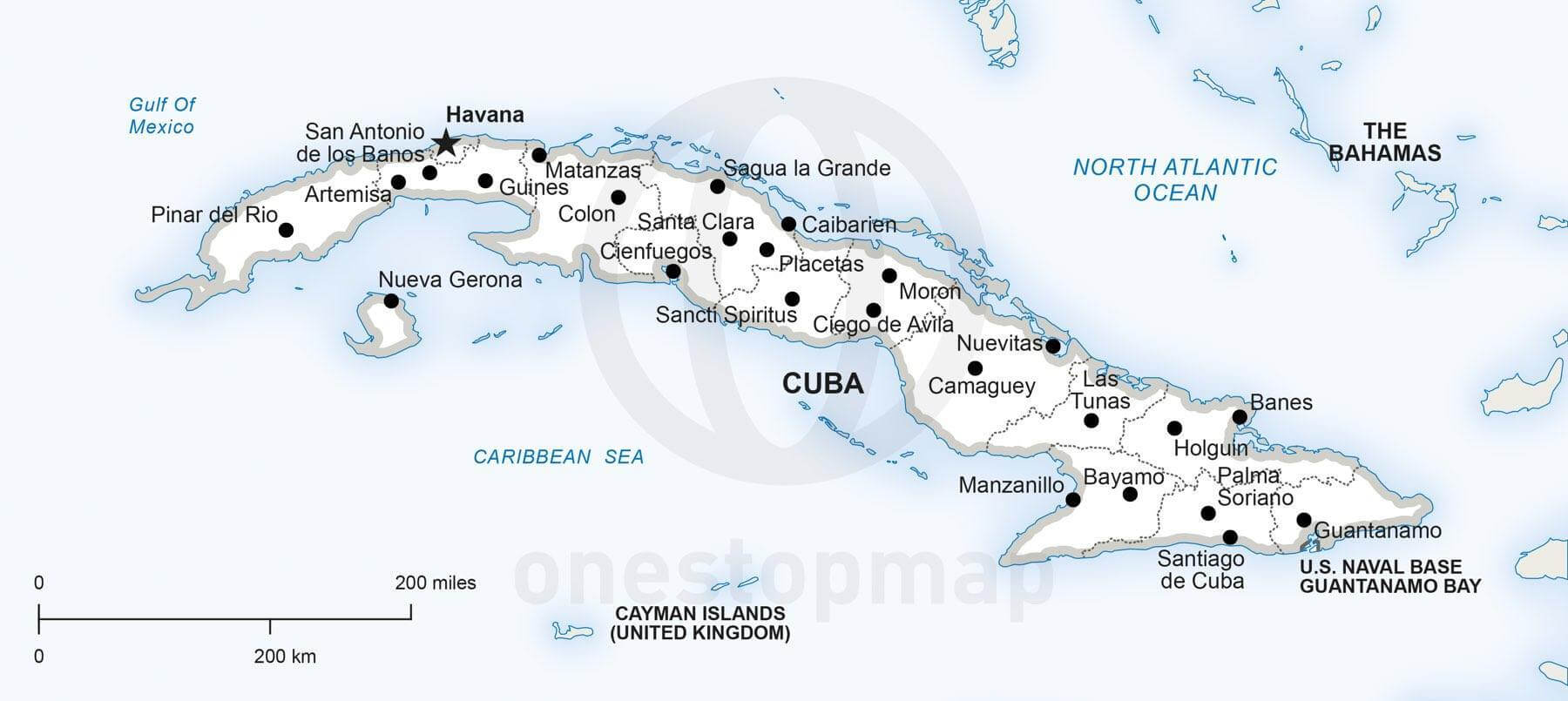 Vector Map Of Cuba Political One Stop Map
