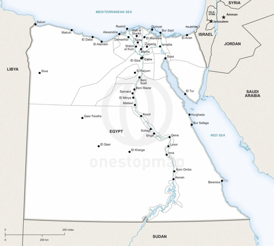 Map of Egypt political
