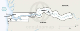 Map of Gambia political