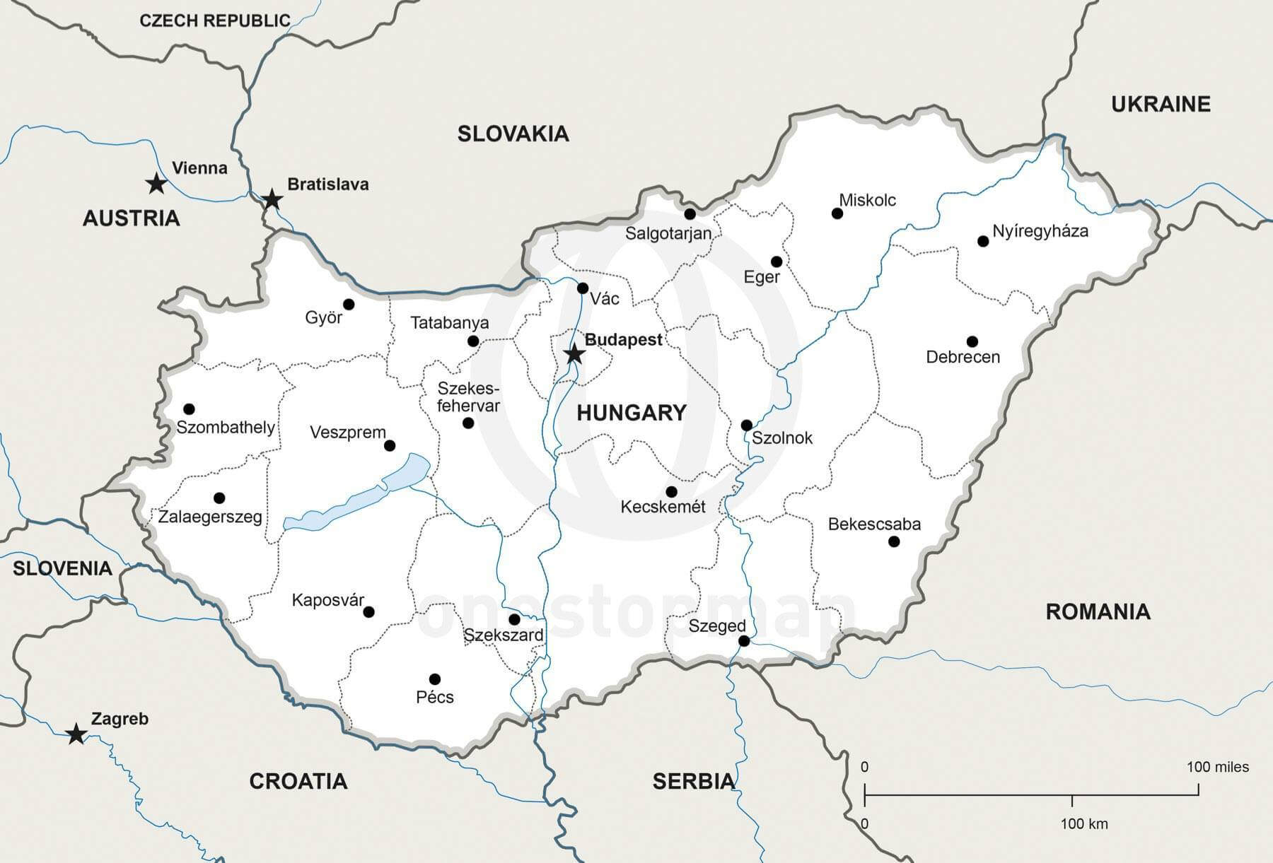Map of Hungary political