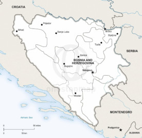 Map of Bosnia and Herzegovina political