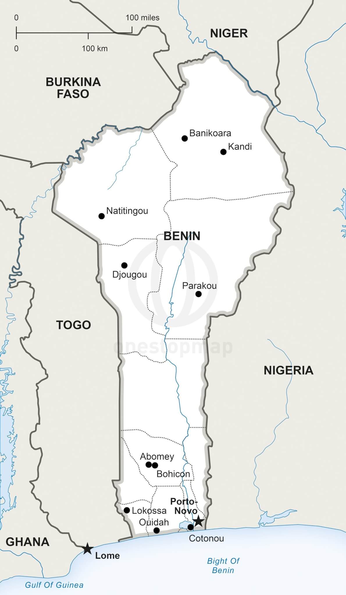 Map of Benin political