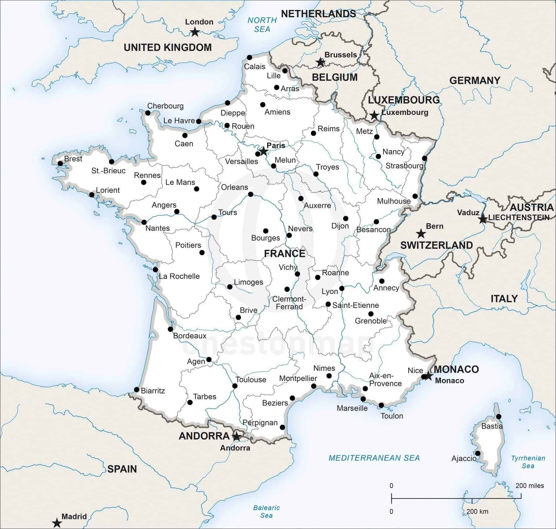 Map of France political